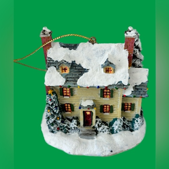 Thomas Kinkade’s illuminated Ornaments. “Winter Morning” and “Village Christmas - Picture 3 of 13